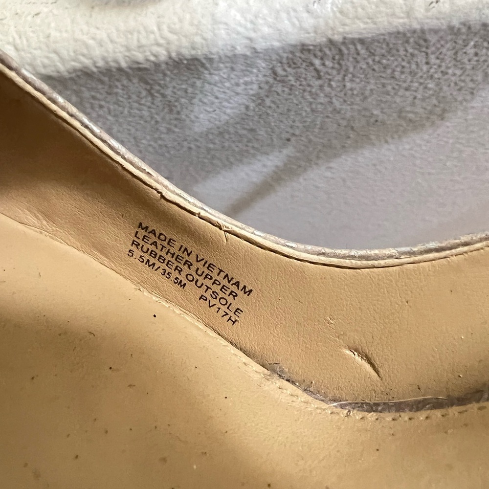 Michael Kors Nathalie Flex High Pump Metallic Embossed Leather Silver Size 5.5 - Picture 12 of 12